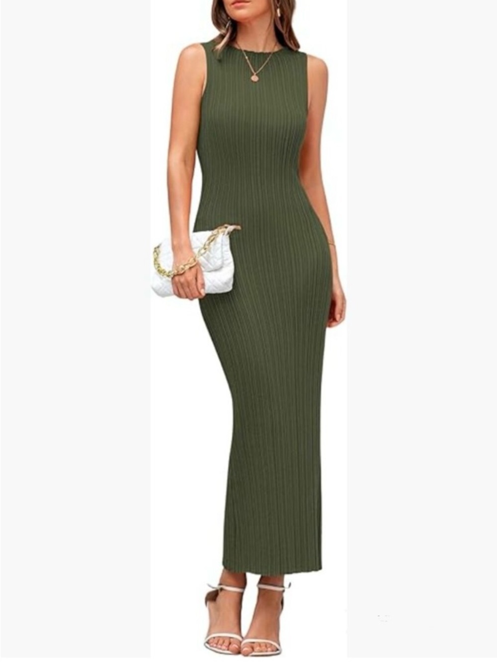 Billy J Green Ribbed Midi Dress